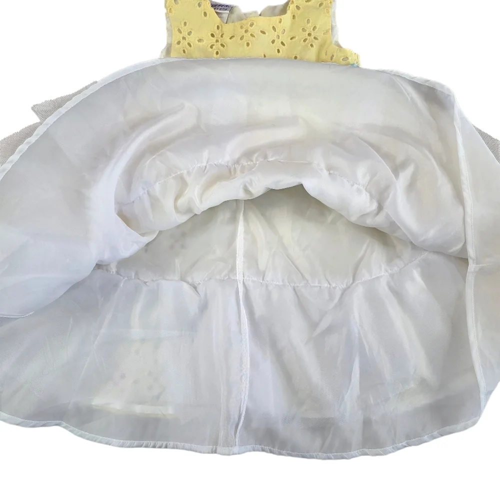 Blueberi Boulevard Girls Yellow Flower Eyelet Dress Size 2T Easter Party Spring